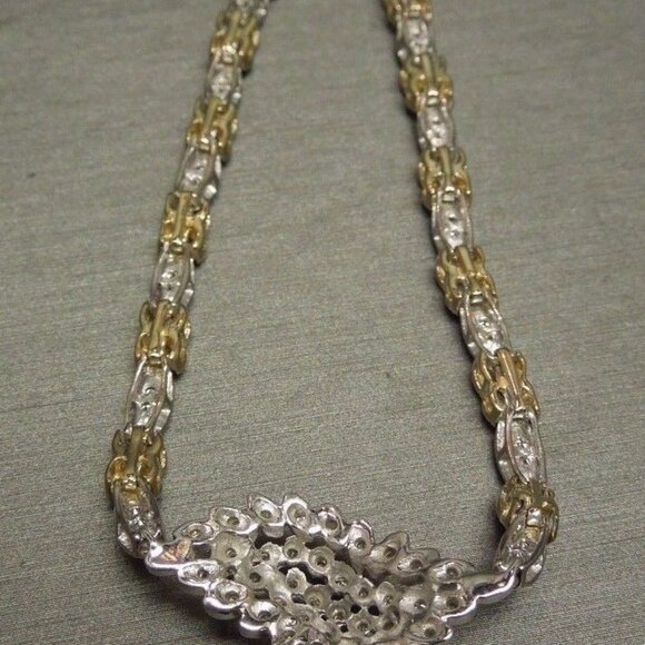 Vintage Estate C1980 10K 14K Gold 3.95TCW Diamond Heart Necklace 16" - Picture 5 of 8
